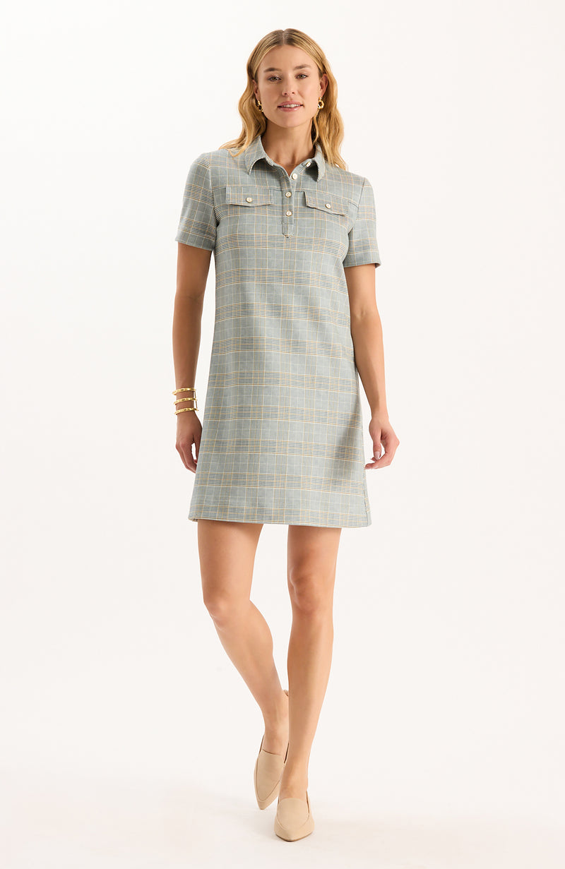 Casey Knit Dress - Menswear Plaid
