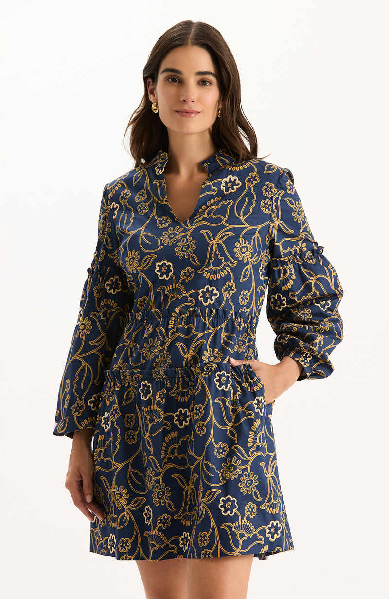 Emory Cotton Embroidered Dress - Embroidery Print
