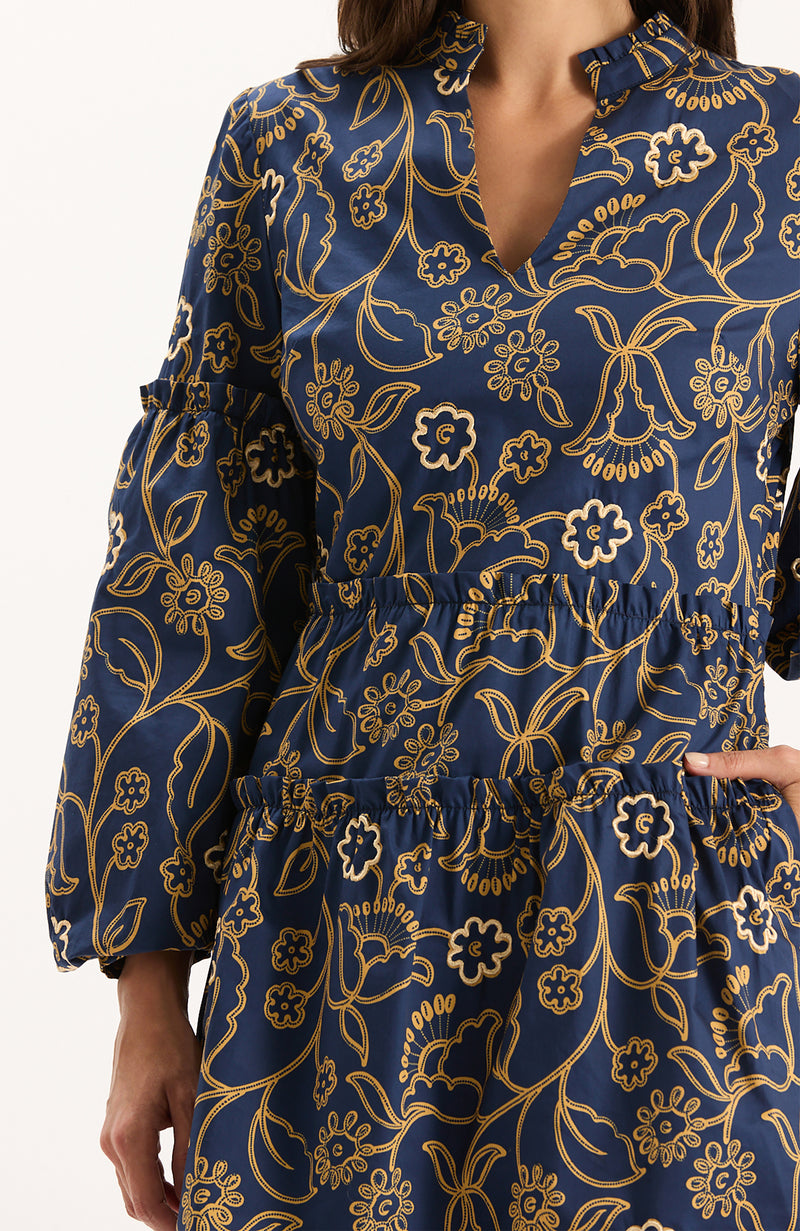 Emory Cotton Embroidered Dress - Embroidery Print