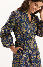 Emory Cotton Embroidered Dress - Embroidery Print