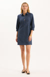 Kat Knit Dress - Navy Royal White