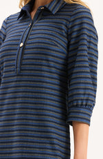 Kat Knit Dress - Navy Royal White