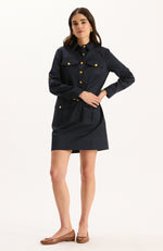Rory Cotton Shirtdress - Mid Navy