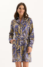 Ziva Sugar Plum Paisley Shirtdress - Sugar Plum Paisley