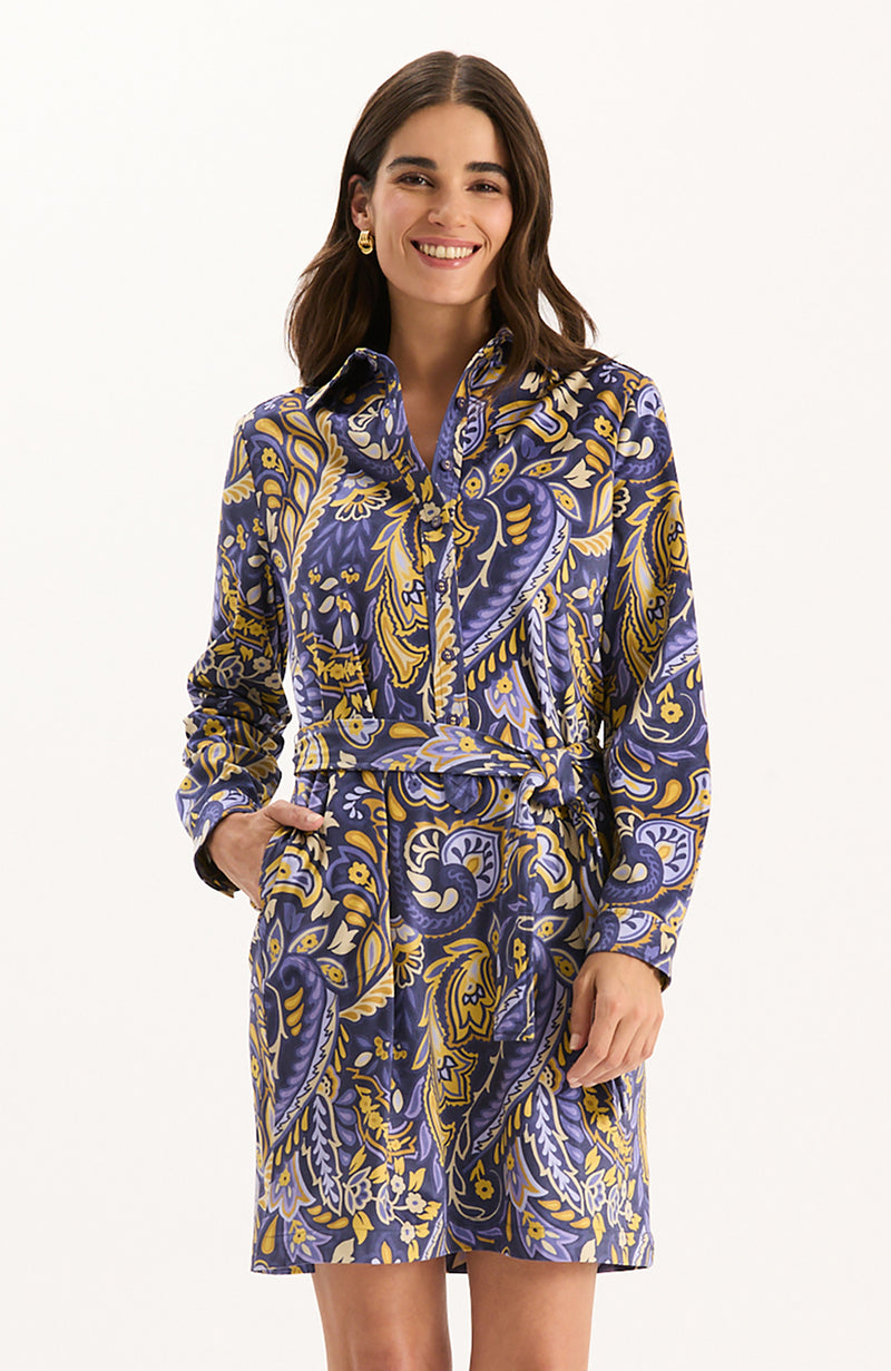 Ziva Sugar Plum Paisley Shirtdress - Sugar Plum Paisley