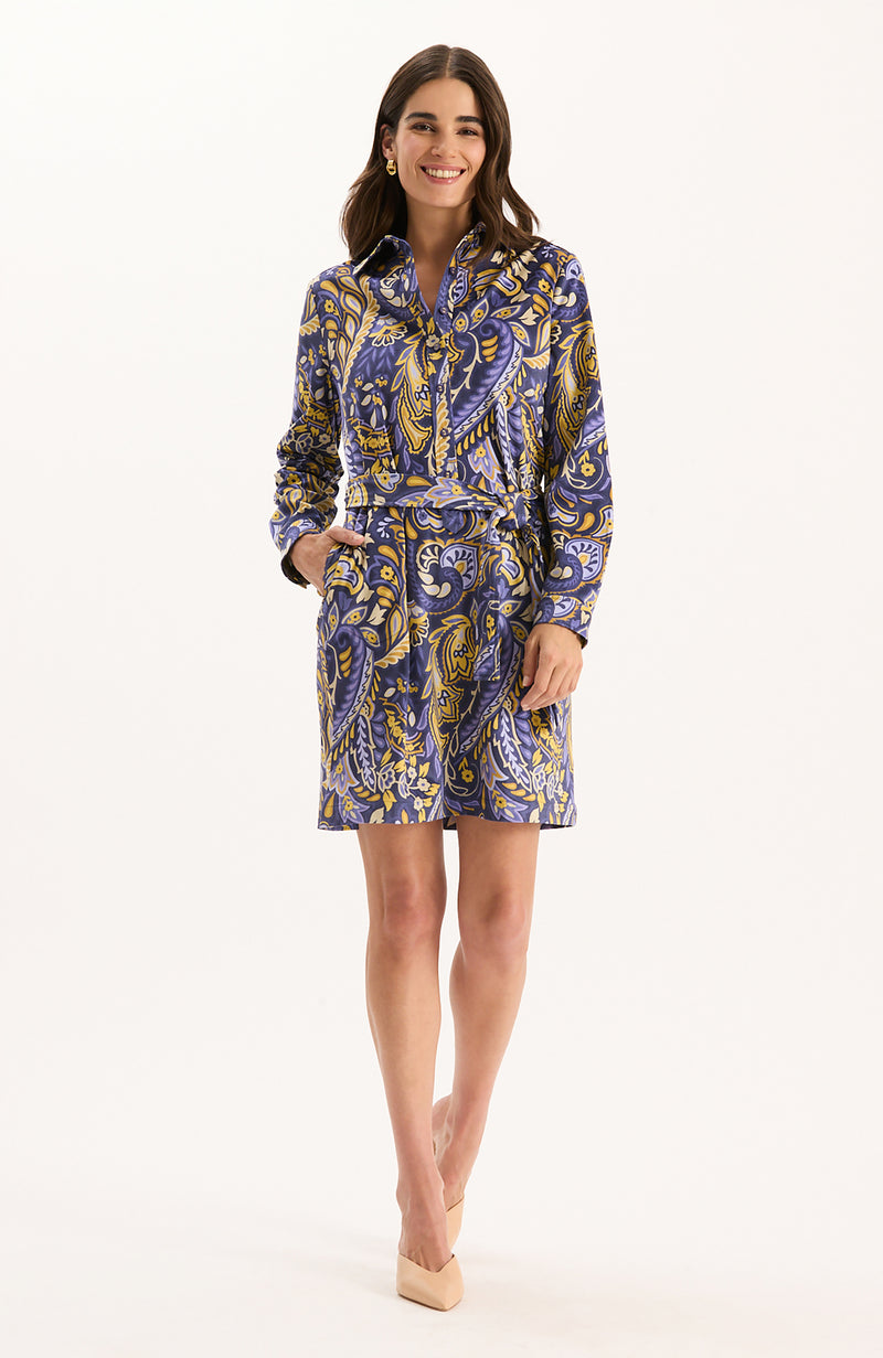 Ziva Sugar Plum Paisley Shirtdress - Sugar Plum Paisley