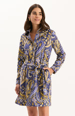 Ziva Sugar Plum Paisley Shirtdress - Sugar Plum Paisley