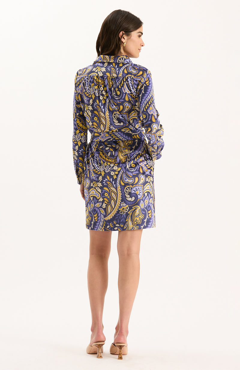 Ziva Sugar Plum Paisley Shirtdress - Sugar Plum Paisley
