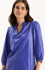 Sherri Vegan Leather Dress - Regal Blue