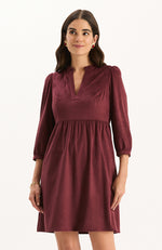 Corbin Faux Suede Dress - Tawny Port