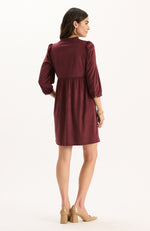 Corbin Faux Suede Dress - Tawny Port