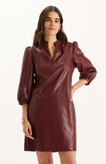 Sherri Vegan Leather Dress - Cabernet
