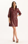 Sherri Vegan Leather Dress - Cabernet