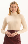 Cotton Cashmere Turtleneck - Winter Wheat