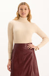 Cotton Cashmere Turtleneck - Winter Wheat