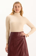 Cotton Cashmere Turtleneck - Winter Wheat