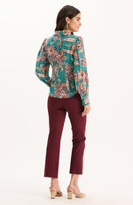 Margie Ponte Slit Front Pant - Tawny Port