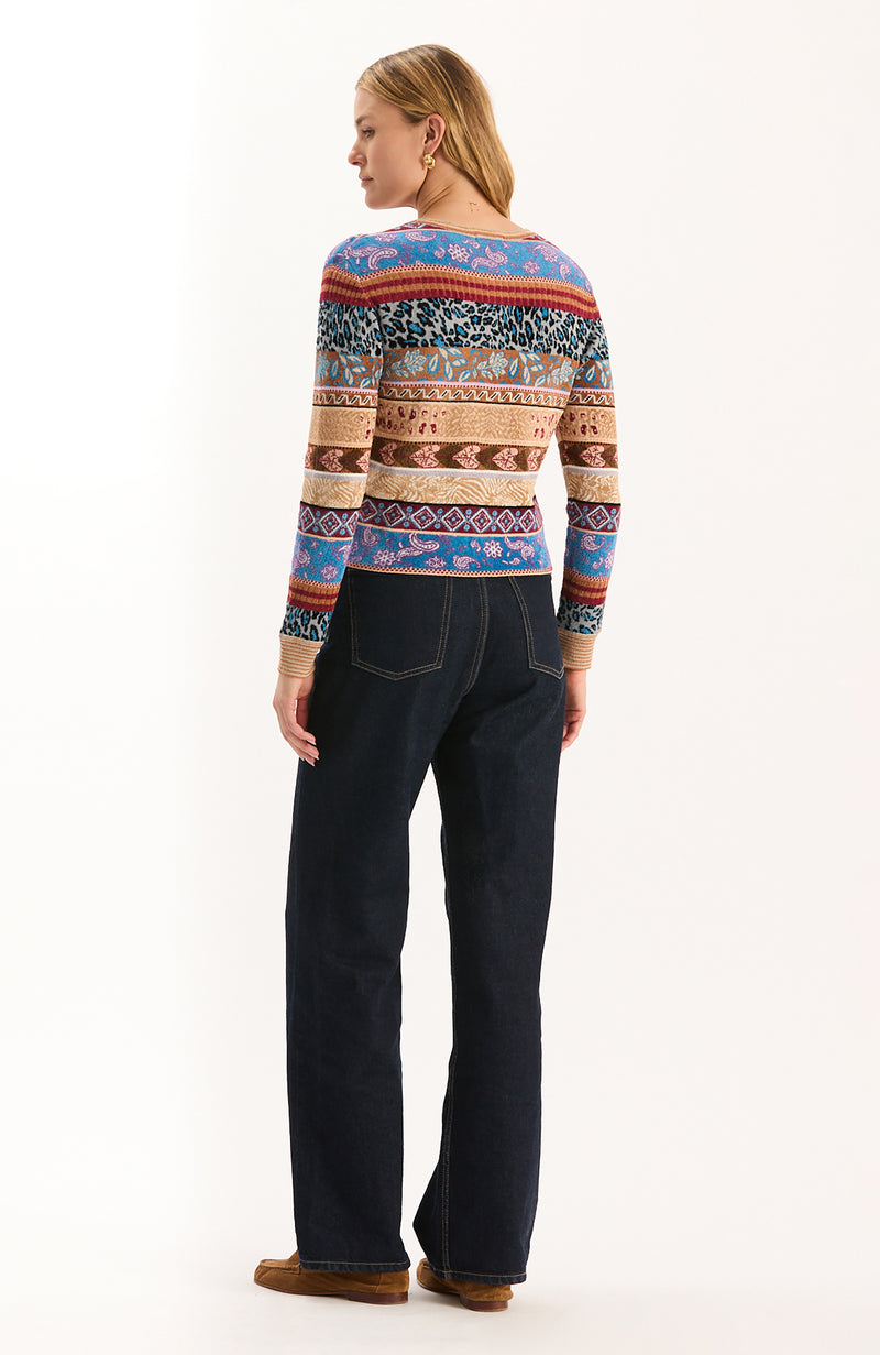 Daniella Novelty Stitch Cardigan - Multi Pattern
