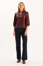 Penny Vegan Leather Topper - Cabernet