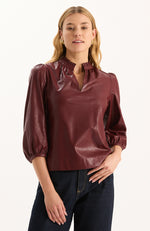 Penny Vegan Leather Topper - Cabernet