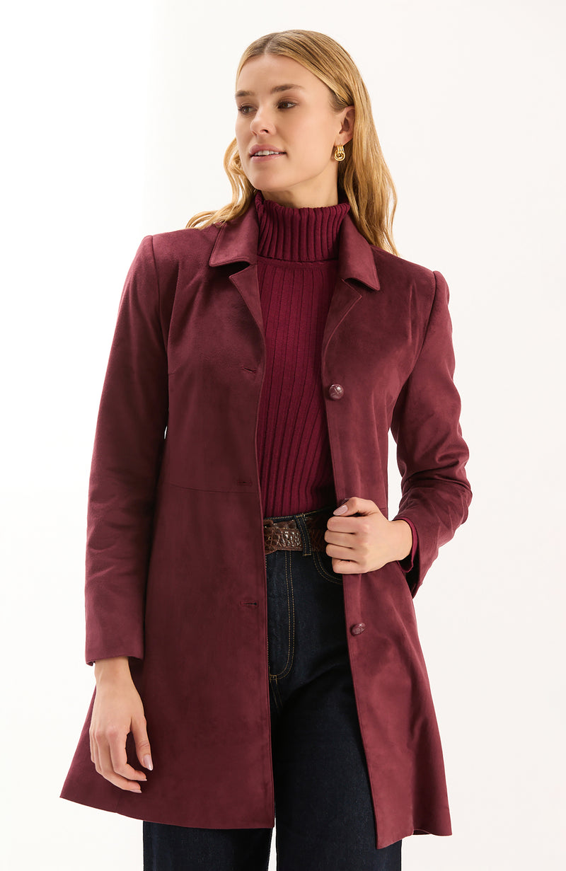 Jordan Faux Suede Jacket - Tawny Port