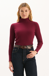 Cotton Cashmere Turtleneck - Cherry Mahogany