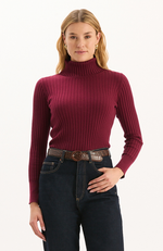 Cotton Cashmere Turtleneck - Cherry Mahogany