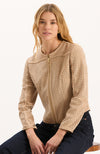Piper Punched Faux Suede Jacket - Golden Wheat
