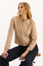Piper Punched Faux Suede Jacket - Golden Wheat