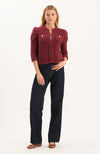 Liza Cotton Blend Knit Jacket - Cabernet