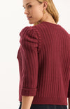 Liza Cotton Blend Knit Jacket - Cabernet