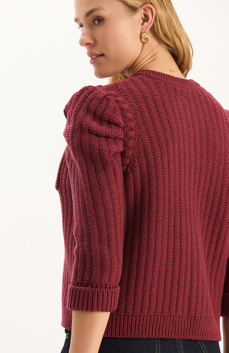 Liza Cotton Blend Knit Jacket - Cabernet