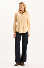 Addison Faux Suede Shirt - Winter Wheat