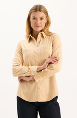 Addison Faux Suede Shirt - Winter Wheat