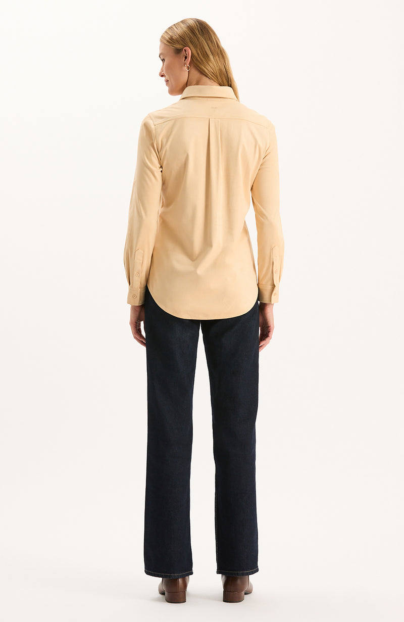 Addison Faux Suede Shirt - Winter Wheat