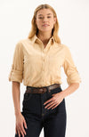 Addison Faux Suede Shirt - Winter Wheat