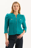 Liza Cotton Blend Knit Jacket - Aegean