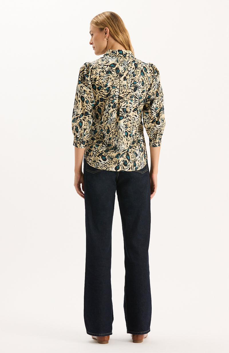 Lawson Cotton Teal Animal Shirt - Teal Animal