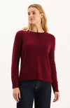 Asha Cashmere Center Stitch Sweater - Crimson