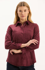 Addison Faux Suede Shirt - Tawny Port