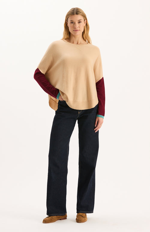 Bailey Cashmere Color Block Capelet - Multi Colorblock