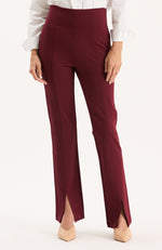 Margie Ponte Slit Front Pant - Tawny Port