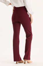 Margie Ponte Slit Front Pant - Tawny Port