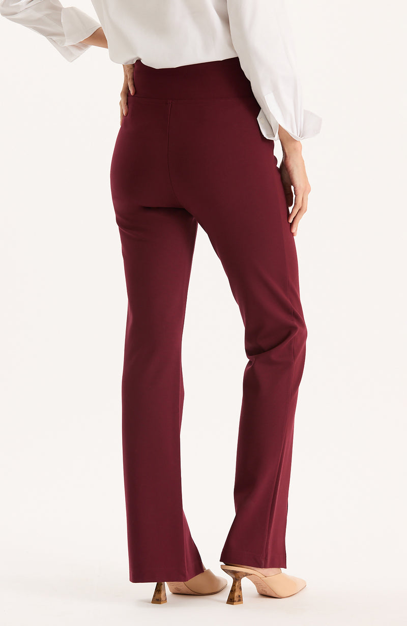 Margie Ponte Slit Front Pant - Tawny Port