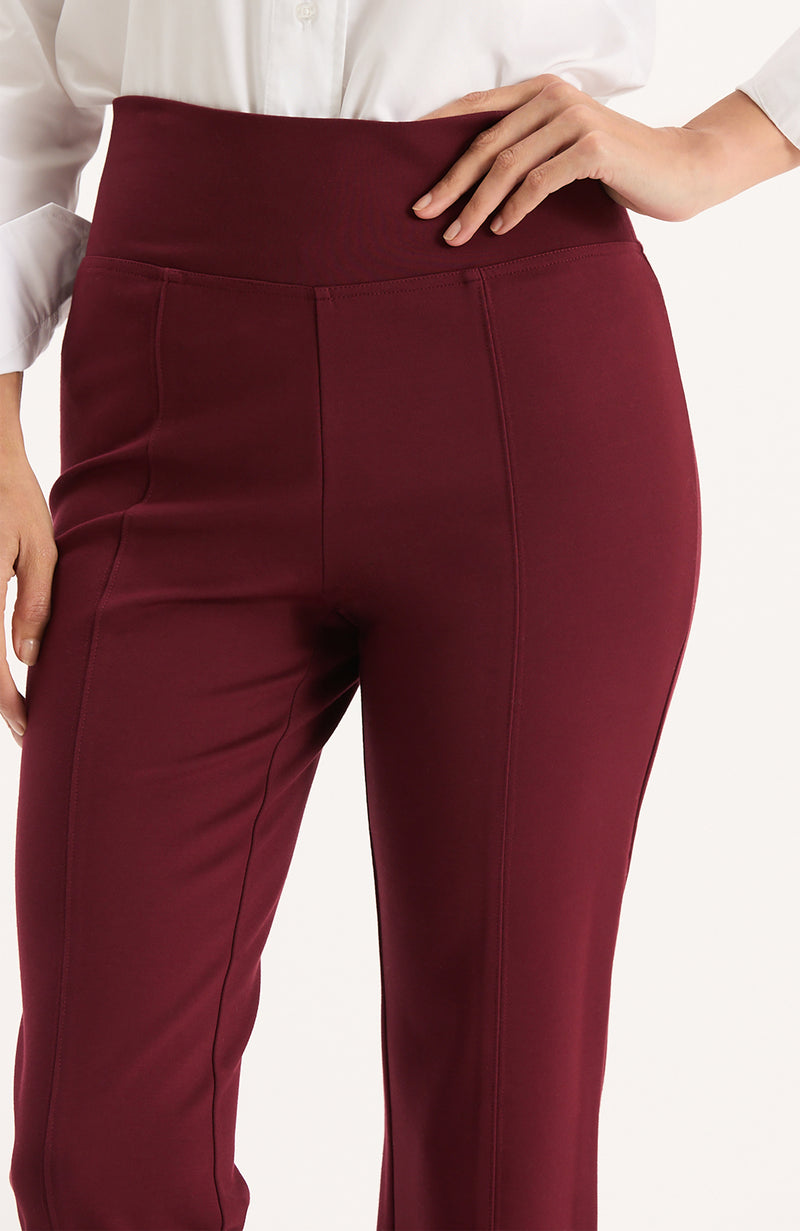 Margie Ponte Slit Front Pant - Tawny Port