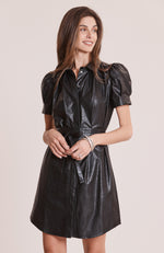 Veronica Vegan Leather Dress - Black