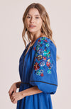 Sophie Embroidered Sleeve Dress - Sapphire
