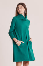 Kim Cotton Cashmere Dress - Verde