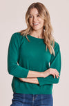 Julianne Cotton Cashmere Puff Sleeve Sweater - Verde