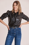 Alice Vegan Leather Shirt - Black